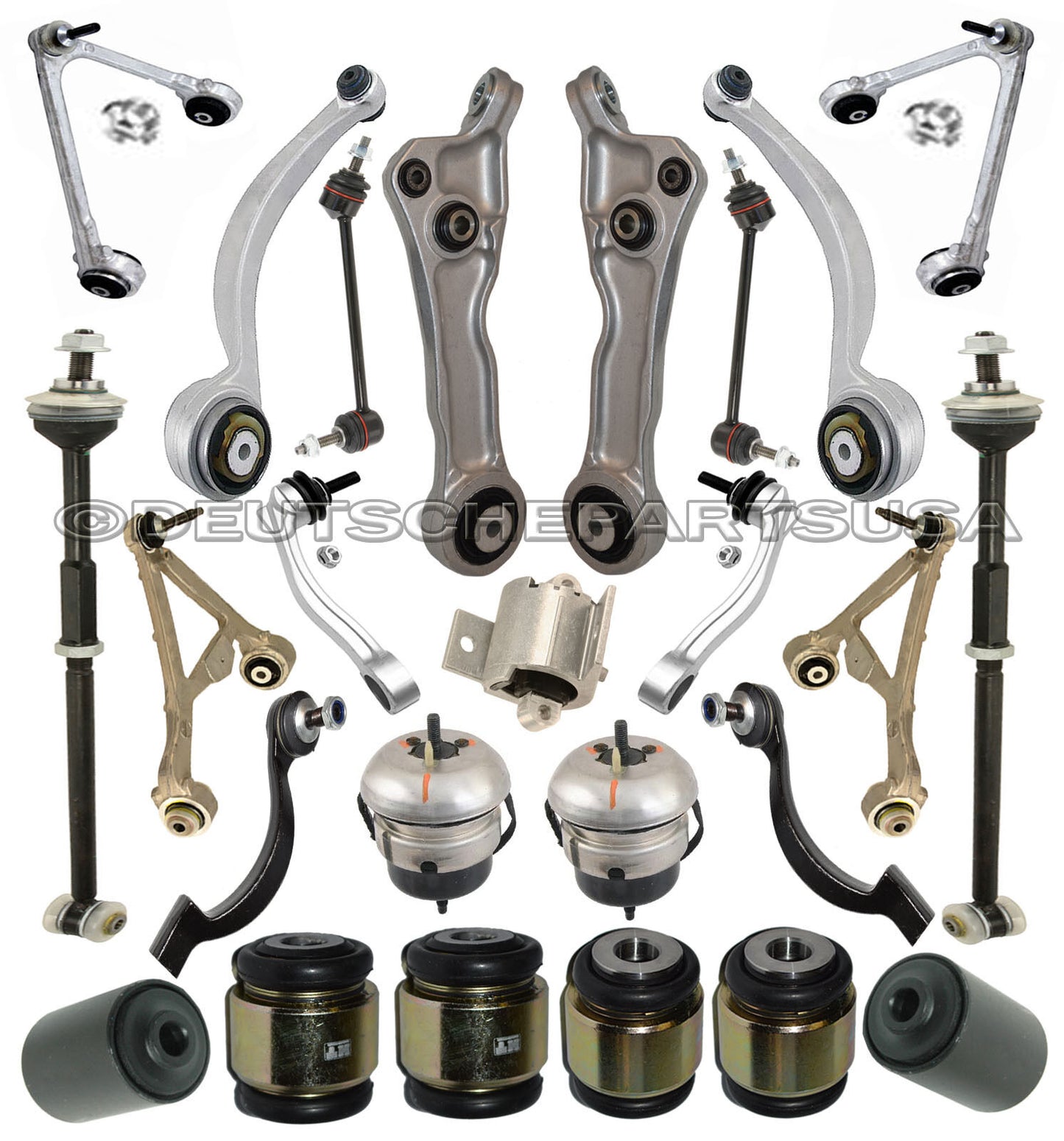 FRONT + REAR CONTROL ARMS BALL JOINTS ENGINE MOUNT SUSPENSION KIT JAGUAR XJ8 XJR