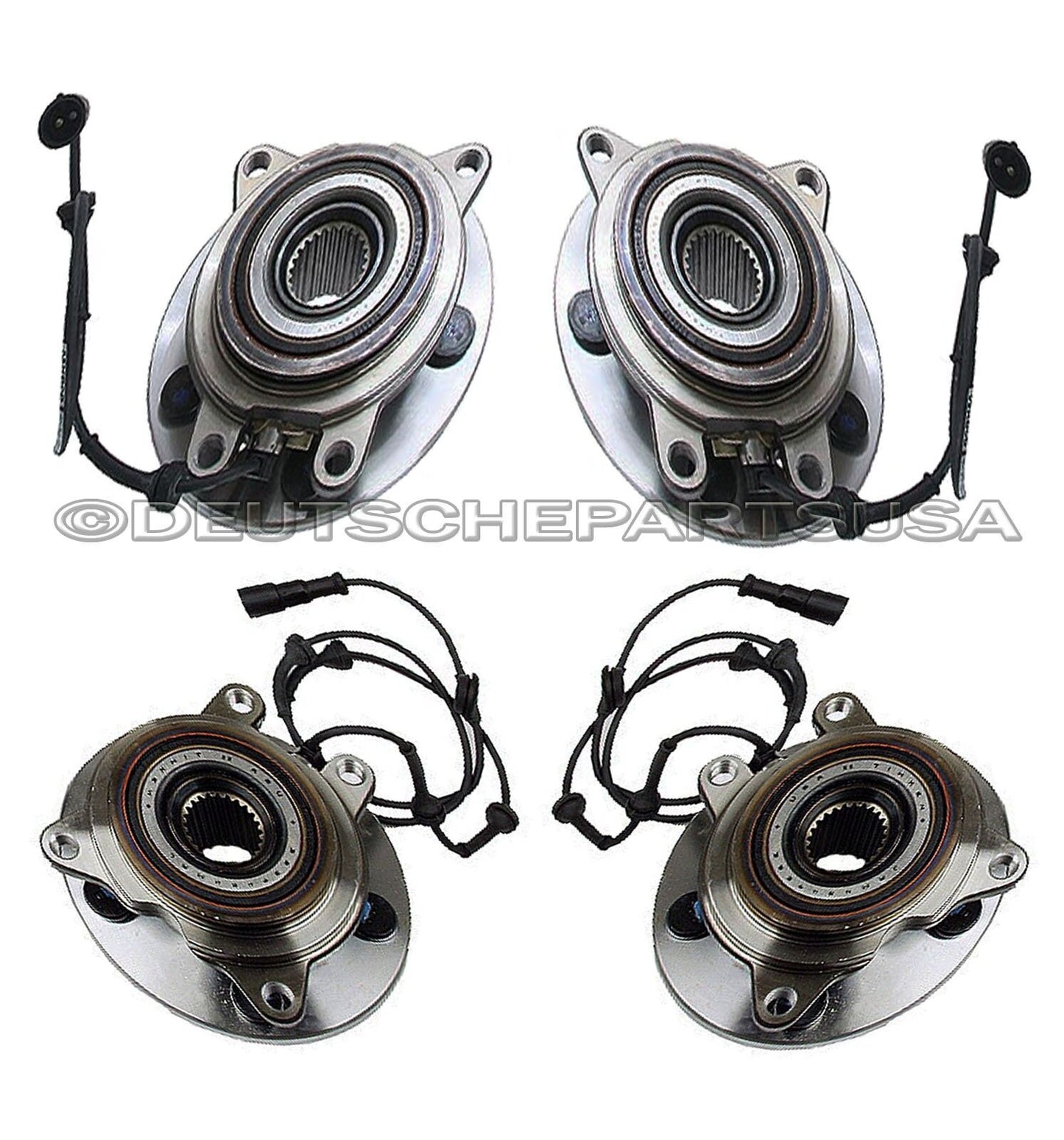 LAND ROVER DISCOVERY FRONT + REAR LEFT +RIGHT WHEEL HUBS BEARINGS + SENSOR SET 4