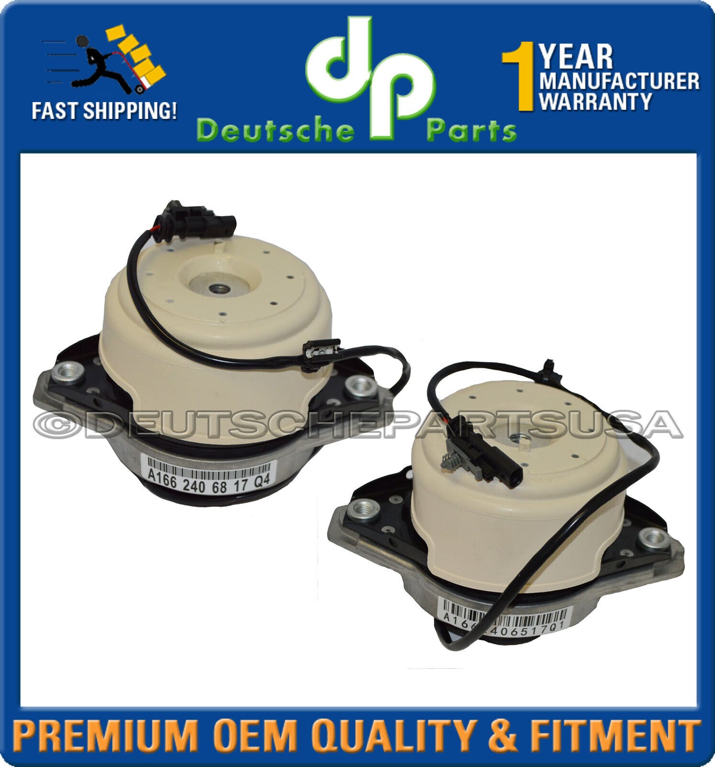 Mercedes W166 W292 Engine Mount LEFT + RIGHT 166 240 6817 166 240 65 17 Set of 2
