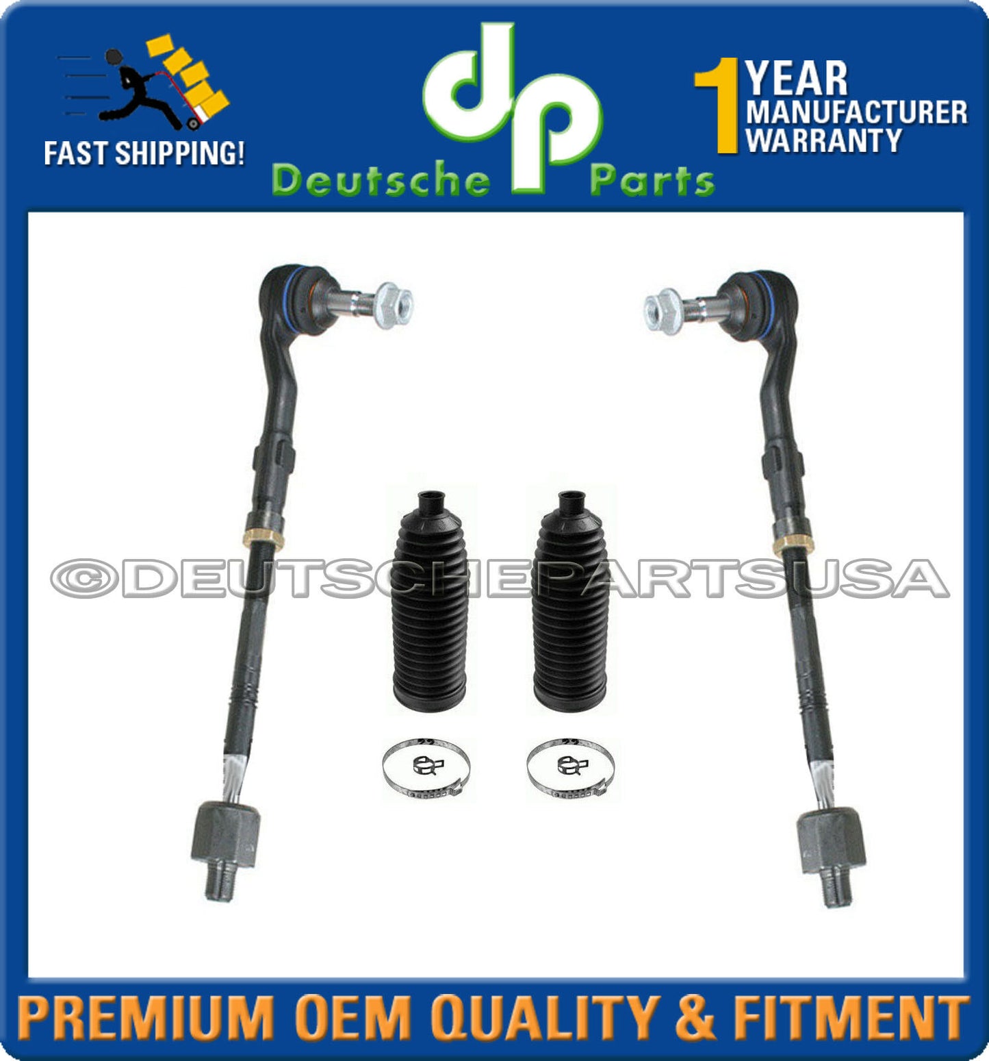 STEERING TIE ROD RODS + RACK BOOT KIT for BMW E65 E66 L + R 32216756368 SET 4