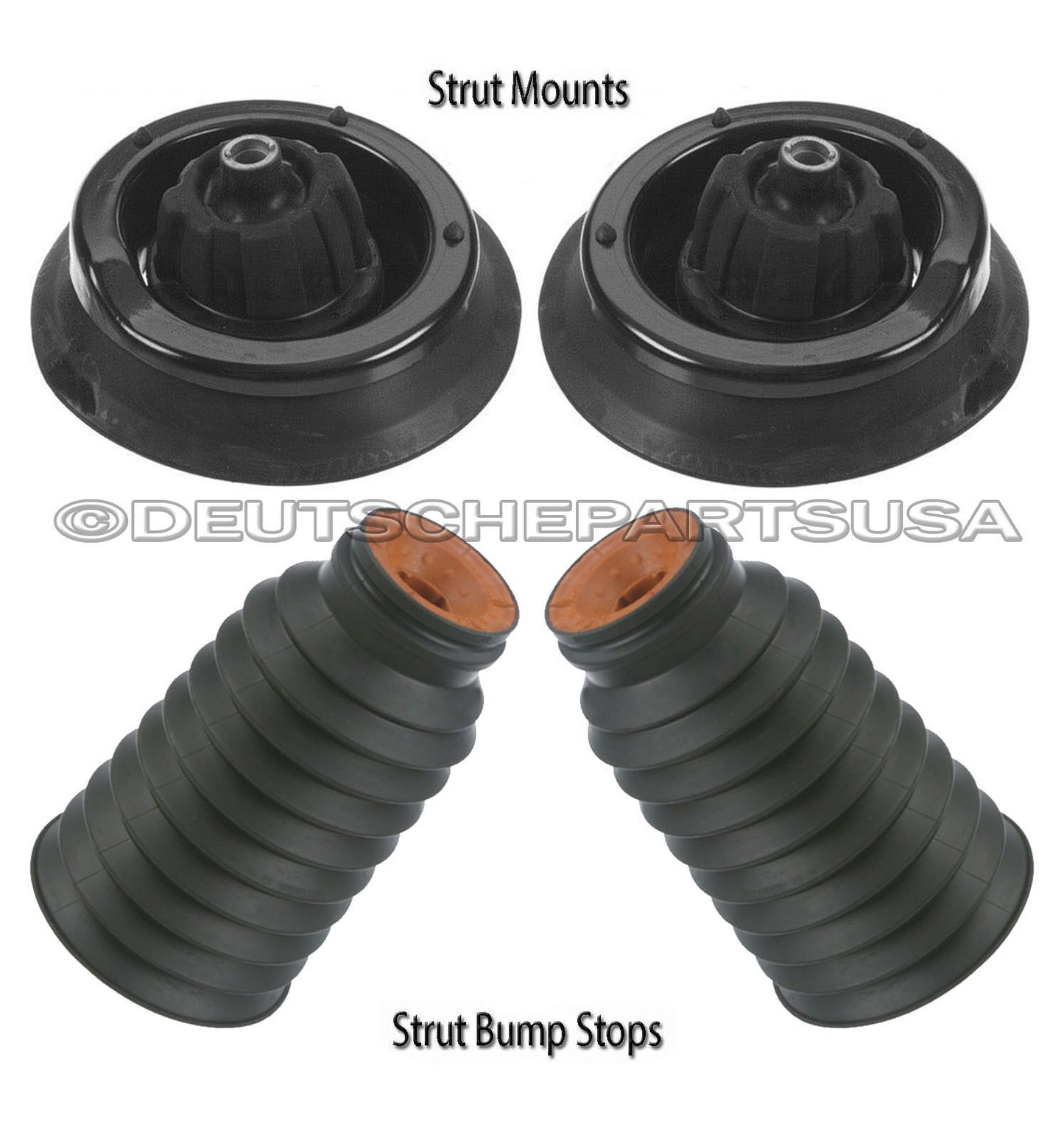 MERCEDES W203 FRONT STRUT MOUNTS + BUMP STOPS BOOT 2033200944 + 2033200273 SET 8