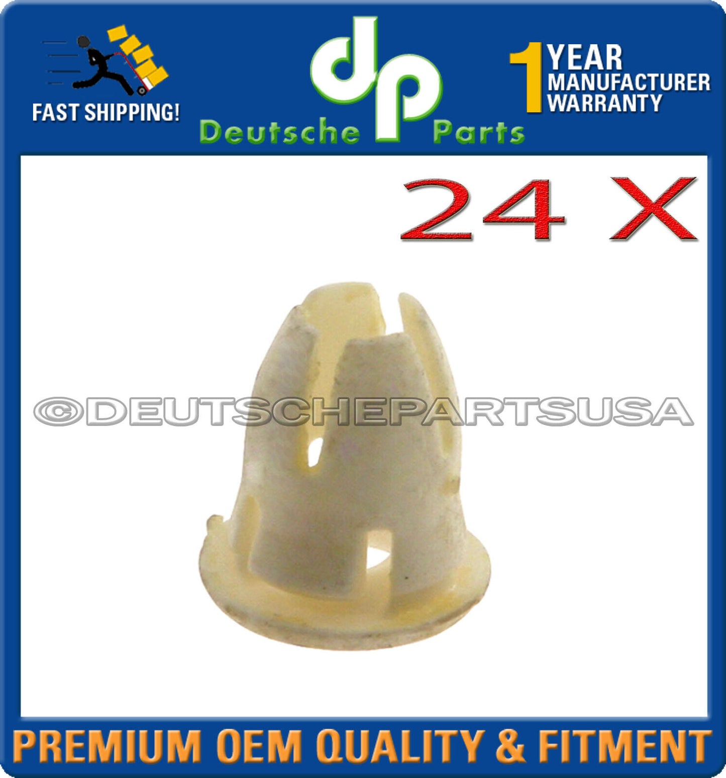 MERCEDES BENZ W124 W203 W209 W210 FENDER AND DOOR MOLDING CLIPS WHITE - SET 24