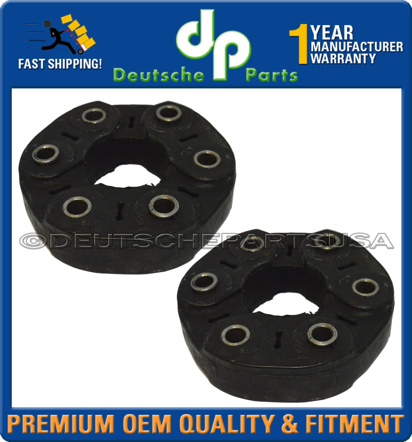 Jaguar S-Type 1999 - 2002 Front + Rear Driveshaft Rubber Coupling XR815966 Set 2