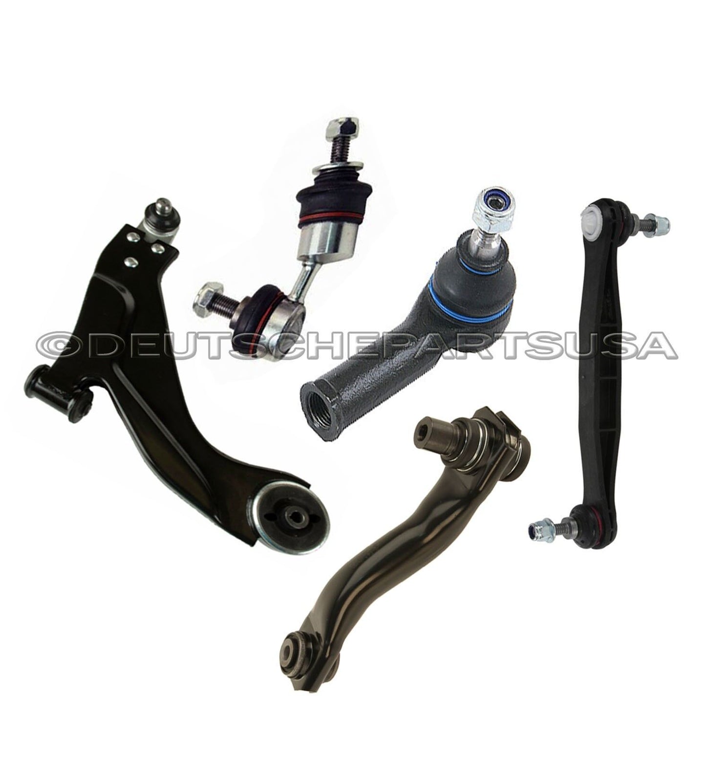 Jaguar X-Type FRONT + REAR CONTROL ARM BALL JOINT + Tie Rod Sway Bar Link Kit 5