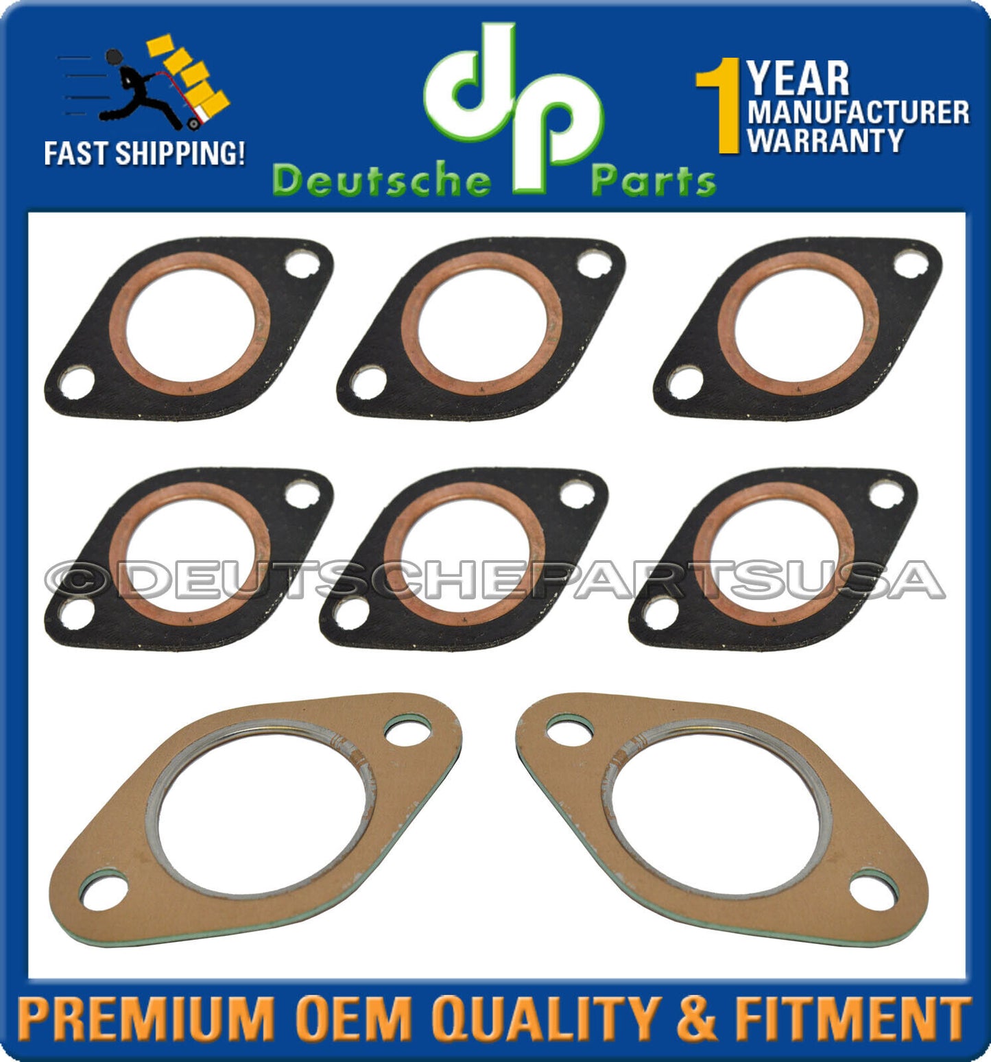 Porsche 911 HEAT EXCHANGER EXHAUST MUFFLER GASKET 93011119113 90111119300 Set 8
