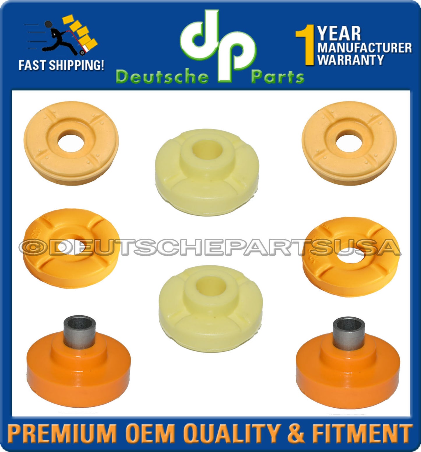 FRONT REAR SUPPORT GUIDE UPPER LOWER SHOCK STRUT MOUNT BUSHING BMW E70 E71 Set8