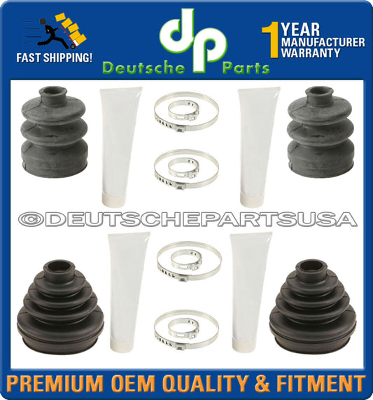 Porsche 911 996 Front Inner Outer Driveshaft CV Boot Kit w/Clamps + Grease SET 4