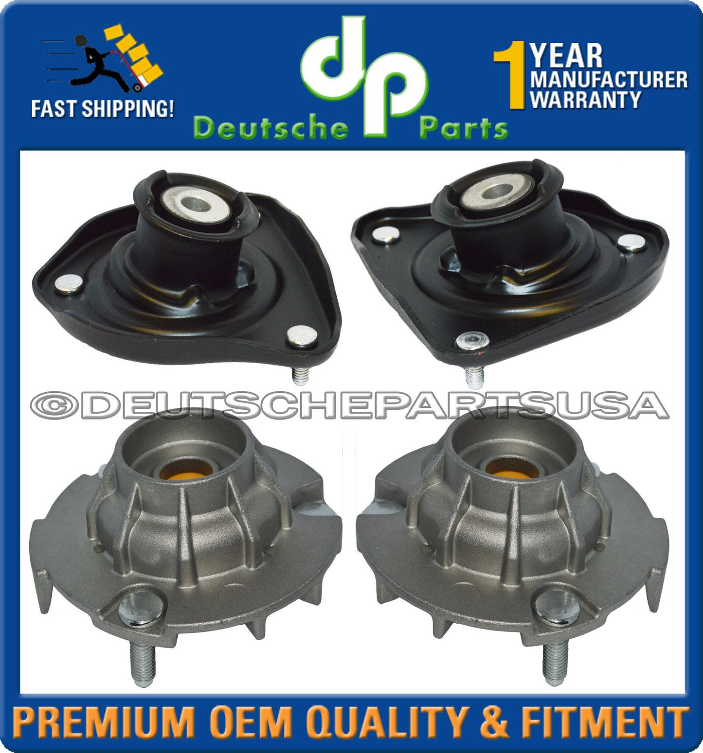 PORSCHE 997 911 C4 FRONT + Rear Upper Suspension Strut Shock Mount Mounts SET