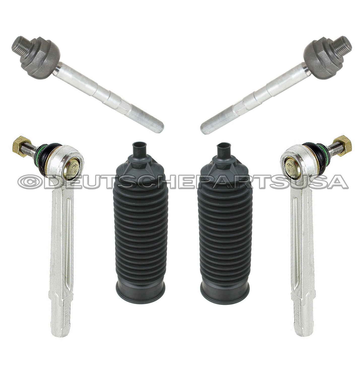 PORSCHE 986 BOXSTER & S TIE ROD Rods Inner Outer Rack Boot Boots Set 6 - 1996