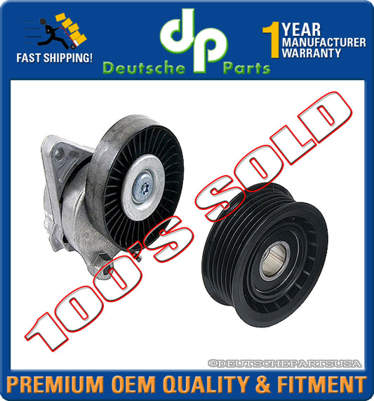 MERCEDES W220 W210 W202 W208 W163 Acc. Drive Belt Idler PULLEY + Tensioner Set 2