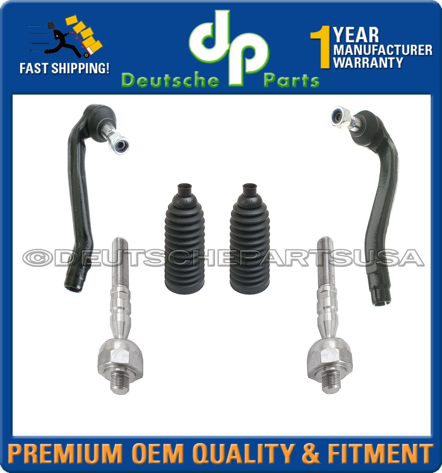 Mercedes W163 ML320 ML430 ML350 ML500 Inner Outer Tie Rod Rods Rack Boot Kit 6