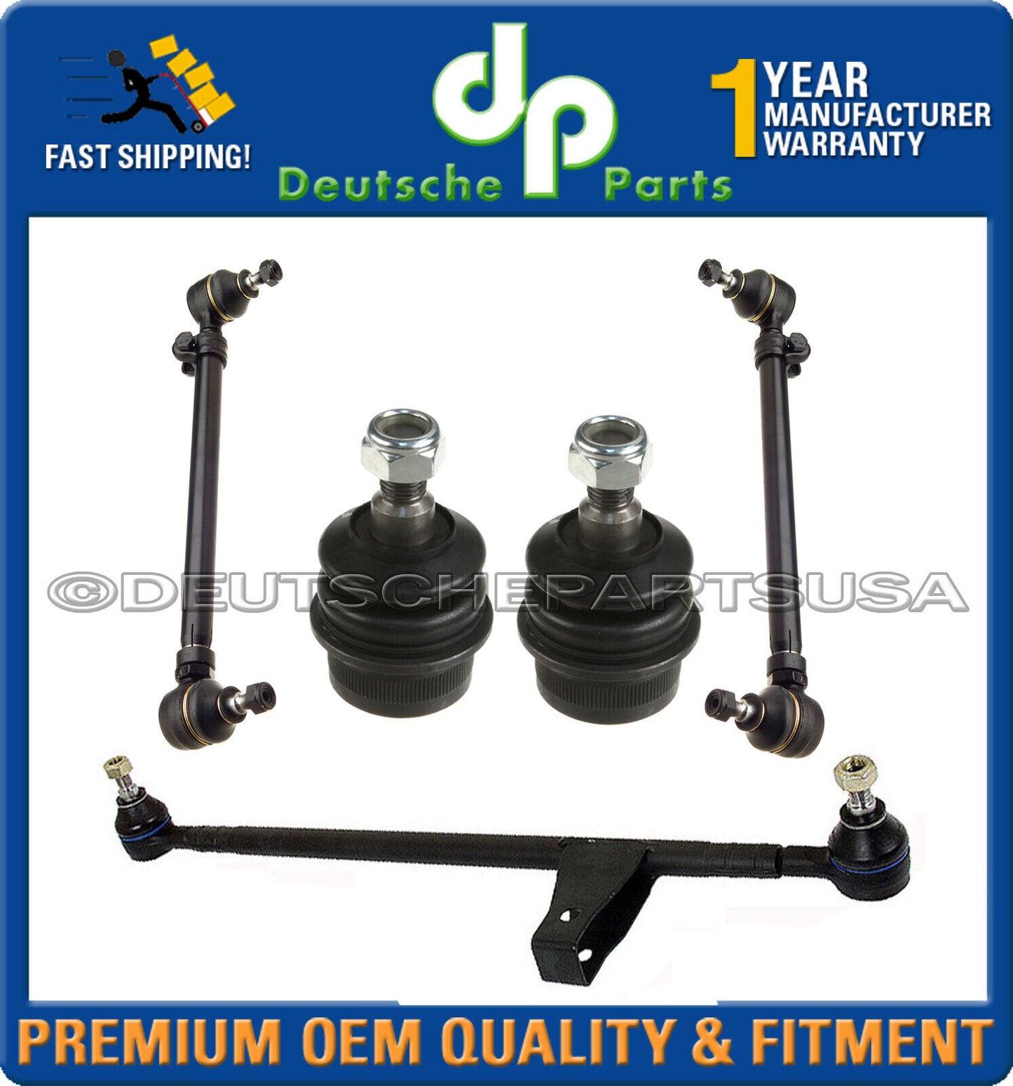 MERCEDES W123 300D 240D 300TD 300CD Center Drag Link TIE RODS Ball Joint Set 5