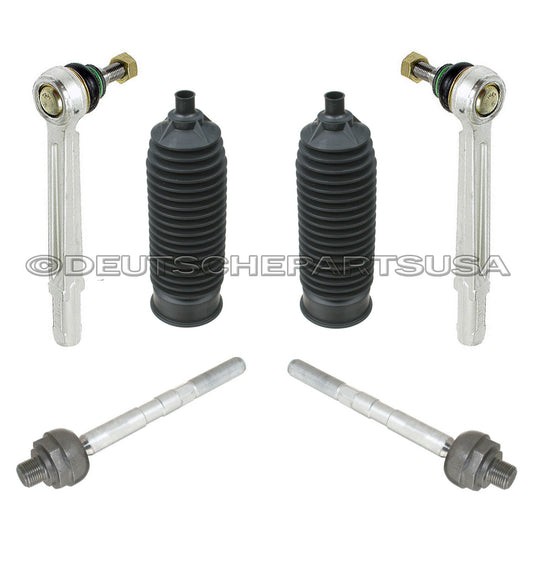PORSCHE 986 BOXSTER & S TIE ROD Rods Inner Outer Rack Boot Boots Set 6 - 1996