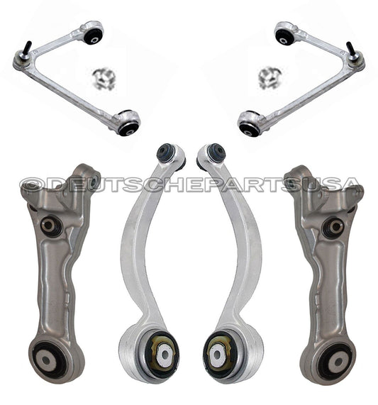 UPPER + LOWER CONTROL ARMS BALL JOINTS BUSHING for JAGUAR XF XFR SUSPENSION KIT