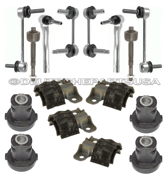 Mercedes W164 STEERING Tie Rod Rods SWAY BAR LINKS + Rack Mount Bushings SET 16