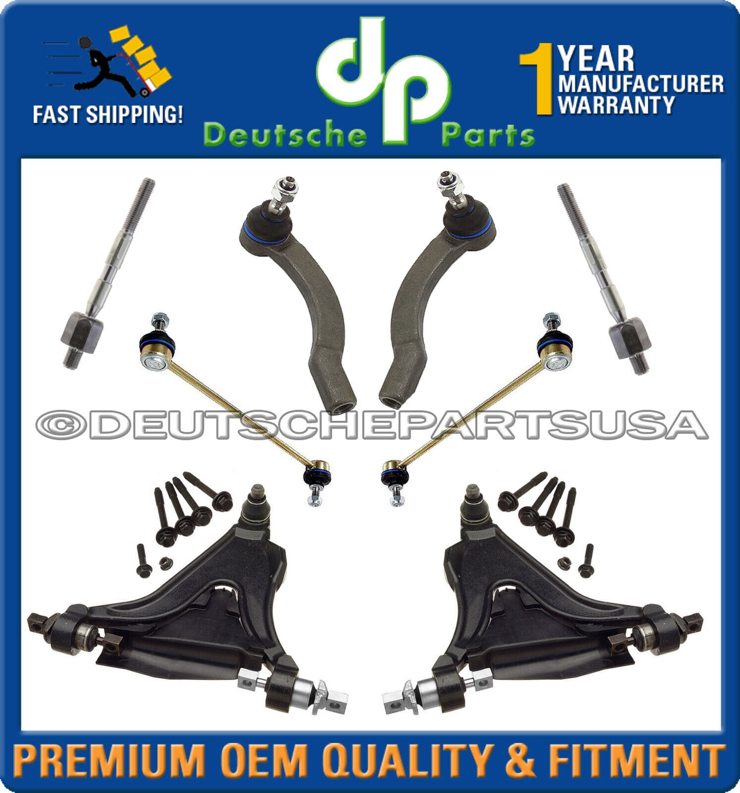 VOLVO S70 V70 XC 4-BOLT CONTROL ARM ARMS SMI TIE RODS SWAY BAR LINK ASSEMBLY 8