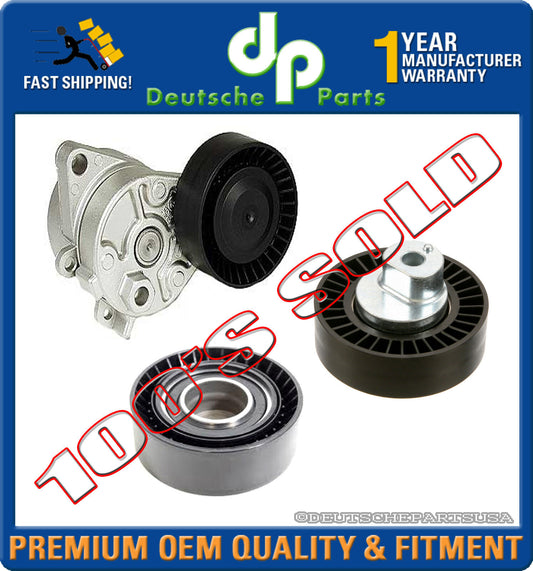 ALTERNATOR TIMING BELT TENSION TENSIONER IDLER GUIDE PULLEY for BMW E53 X5 SET 3