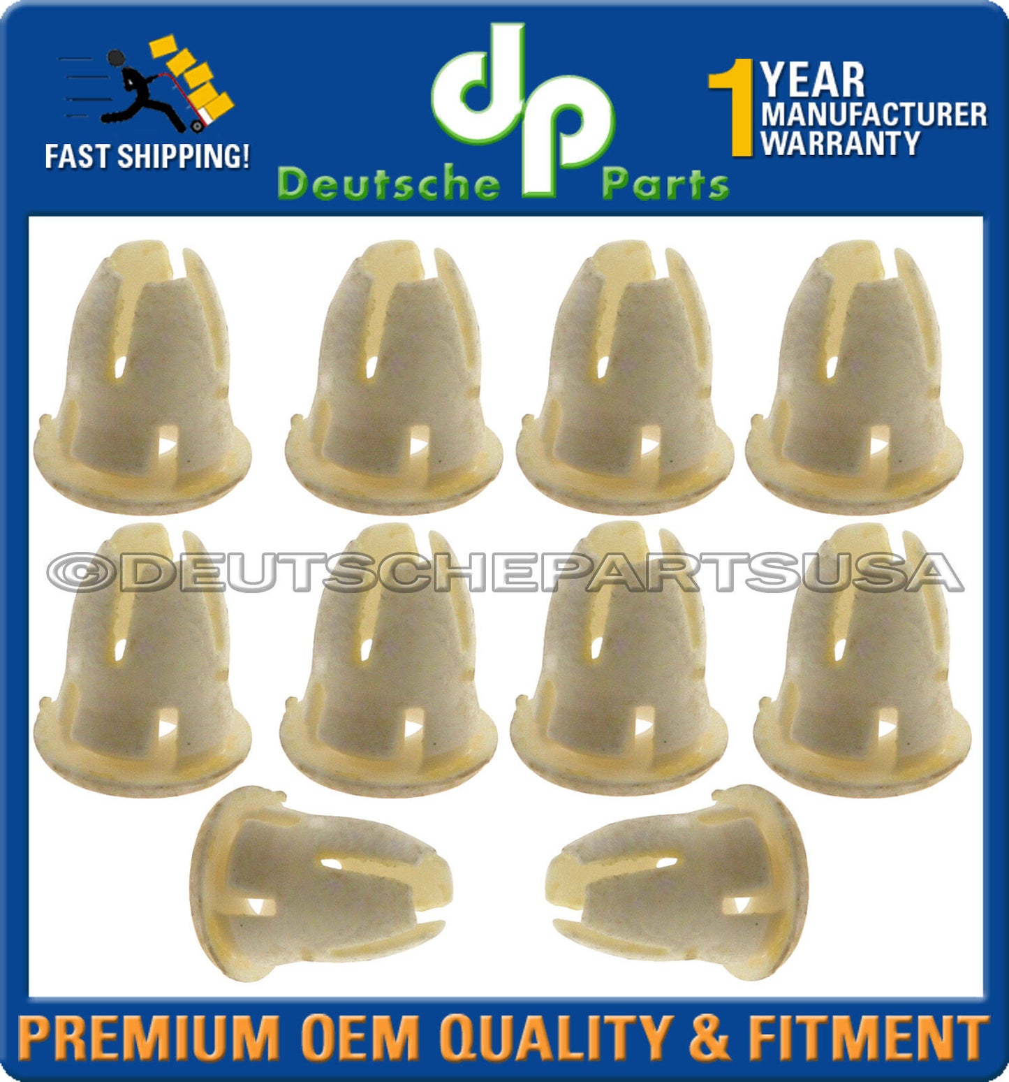 MERCEDES BENZ W124 W203 W209 W210 FENDER AND DOOR MOLDING CLIPS WHITE - SET 24