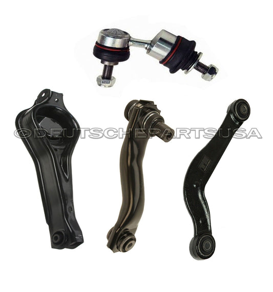 Jaguar X-Type REAR UPPER + LOWER CONTROL ARM + Bushing + Sway Bar Link Kit LEFT