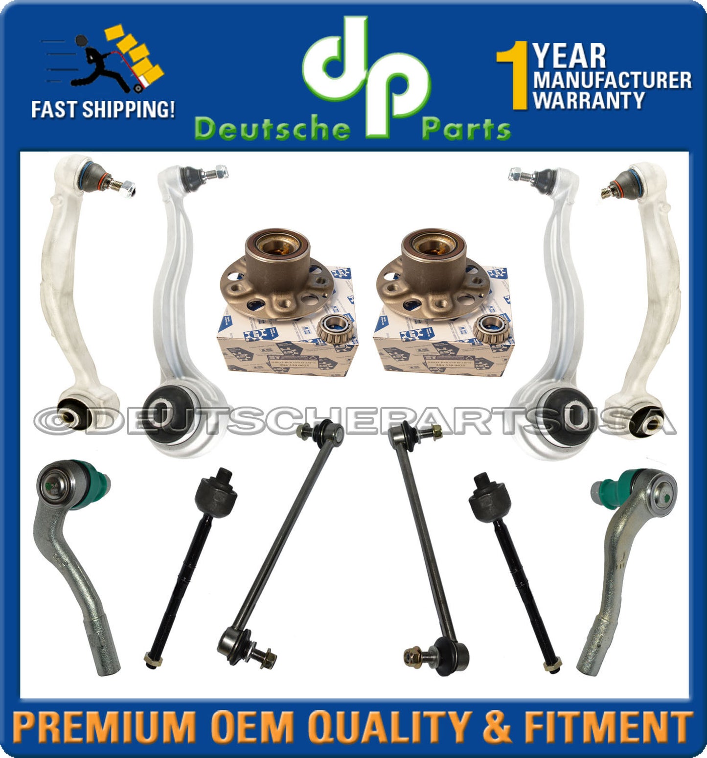 Mercedes W204 FRONT CONTROL ARM BALL JOINTS Wheel Hub Bearing SUSPENSION KIT 12