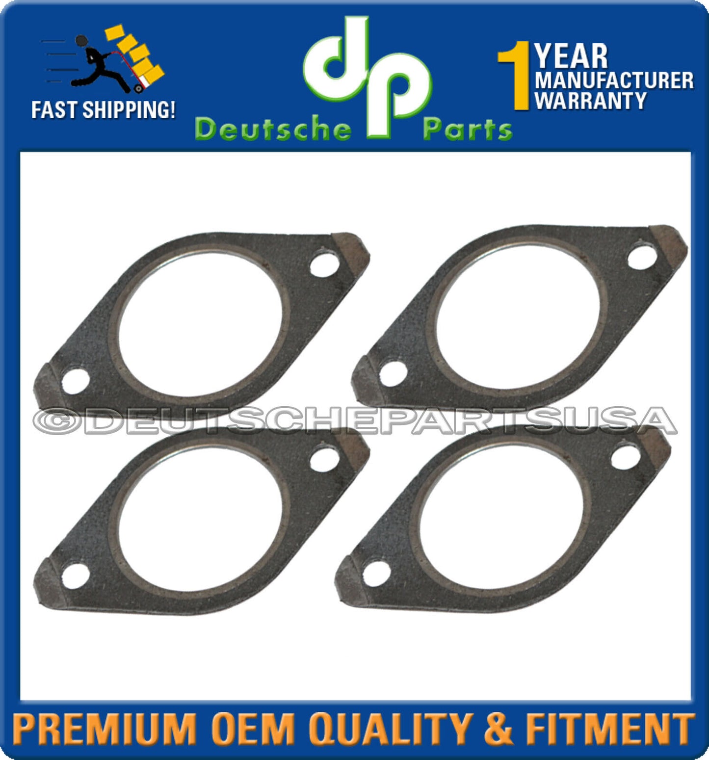 For Porsche 924 944 Cylinder Head to Exhaust Manifold Gasket 94411119704 Set 4