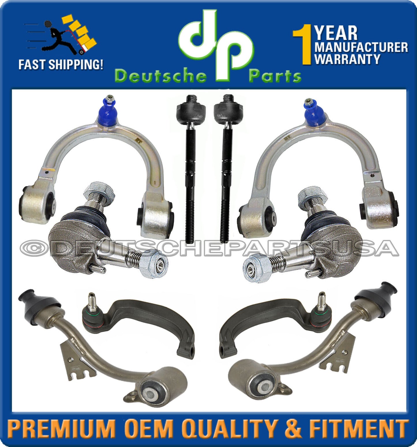 Mercedes W211 E500 Control Arm Ball Joints Sway Bar Tie Rod Suspension Kit 13