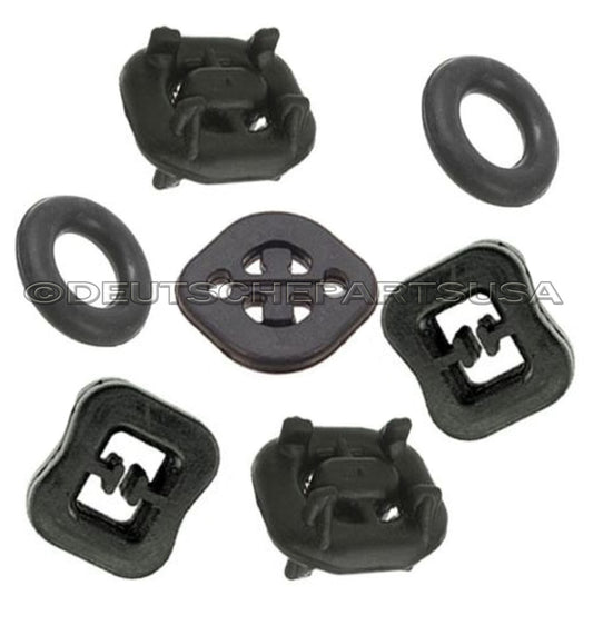Mercedes w126 Exhaust Hangers Center L + R Donut Buffer Damper 86-91 Set of 7