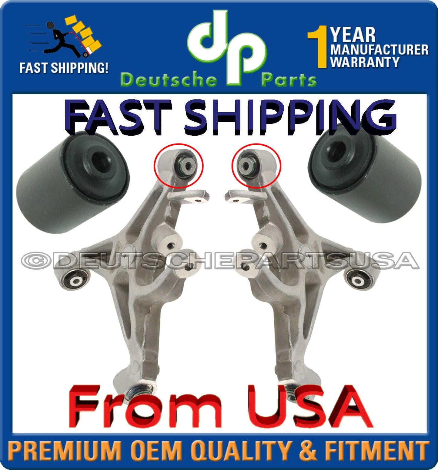 JAGUAR XJ S TYPE Rear Lower Control Arm Arms BUSHING Bushings SET 2 - Both Arms