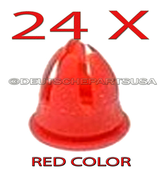 24 x Red Fender & Door Molding trim Clips for Various Mercedes Benz # 0019882081
