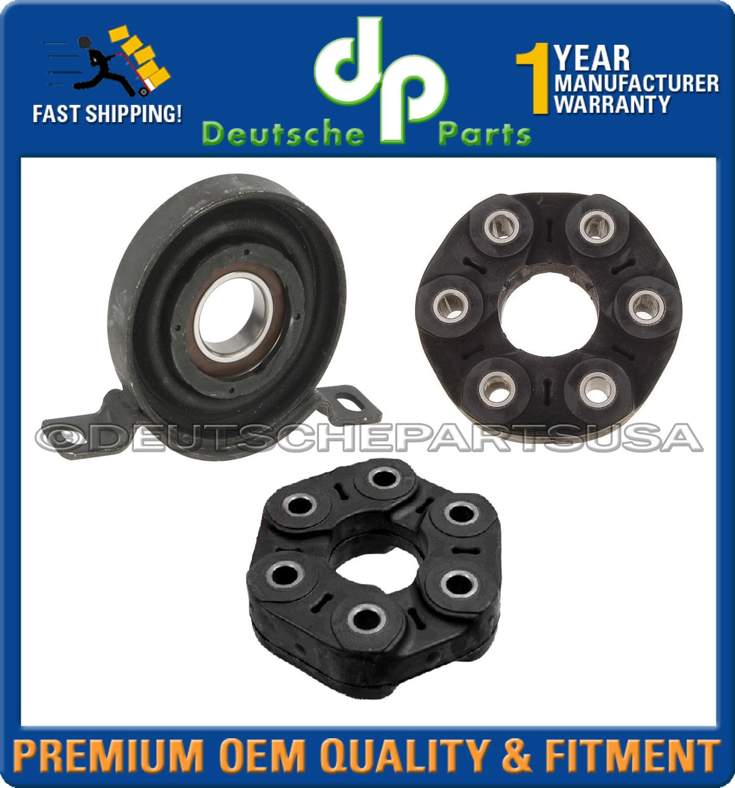 DRIVESHAFT PROPELLER FLEX DISC GUIBO CENTER SUPPORT BEARING for BMW E53 X5 SET 3