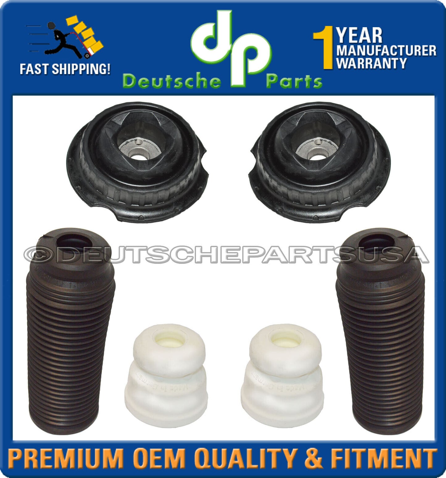 For VW Touareg Rubber Buffer Shock Absorber Cap Support Bearing SET OF 6