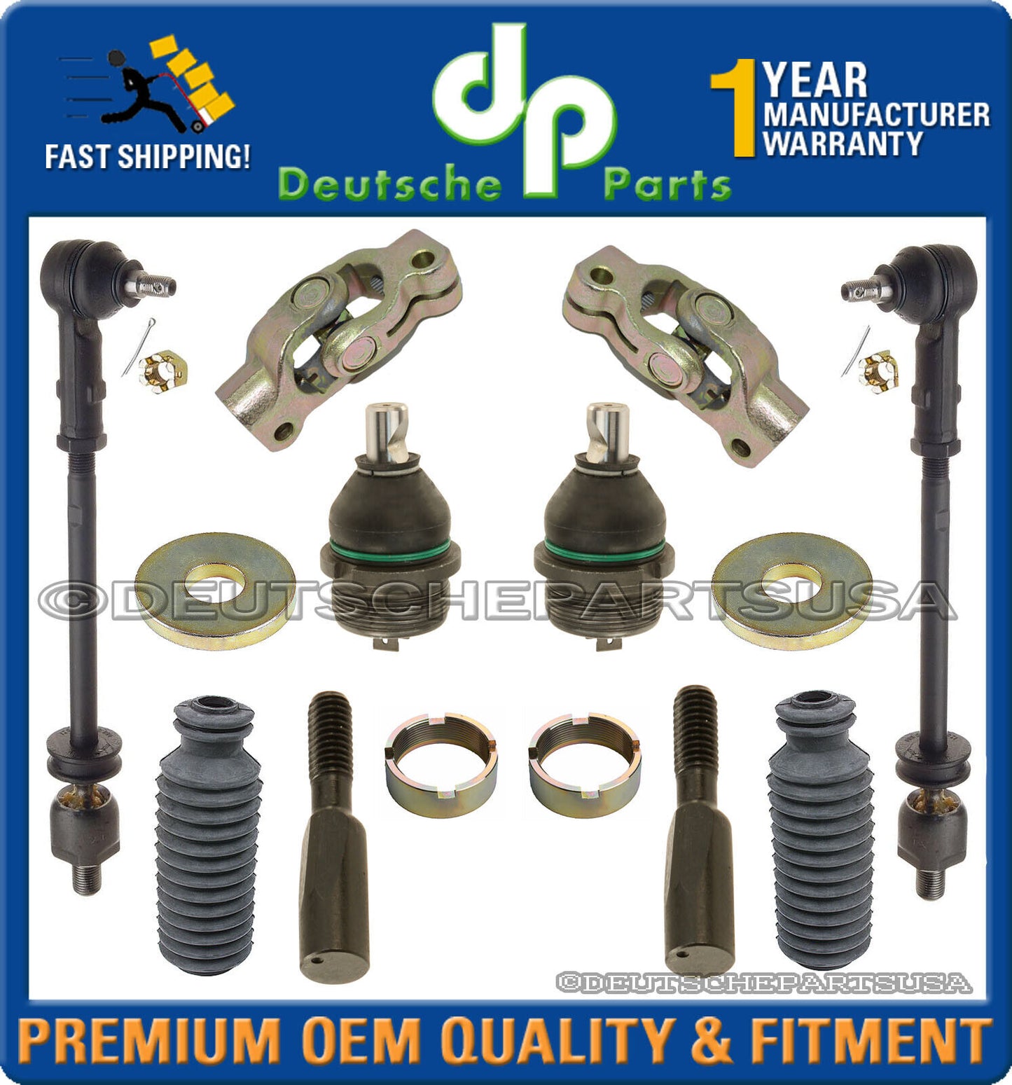 Porsche 911 930 TURBO TIE ROD KIT STEERING  Rods Ball U-Joint Column COUPLING KT