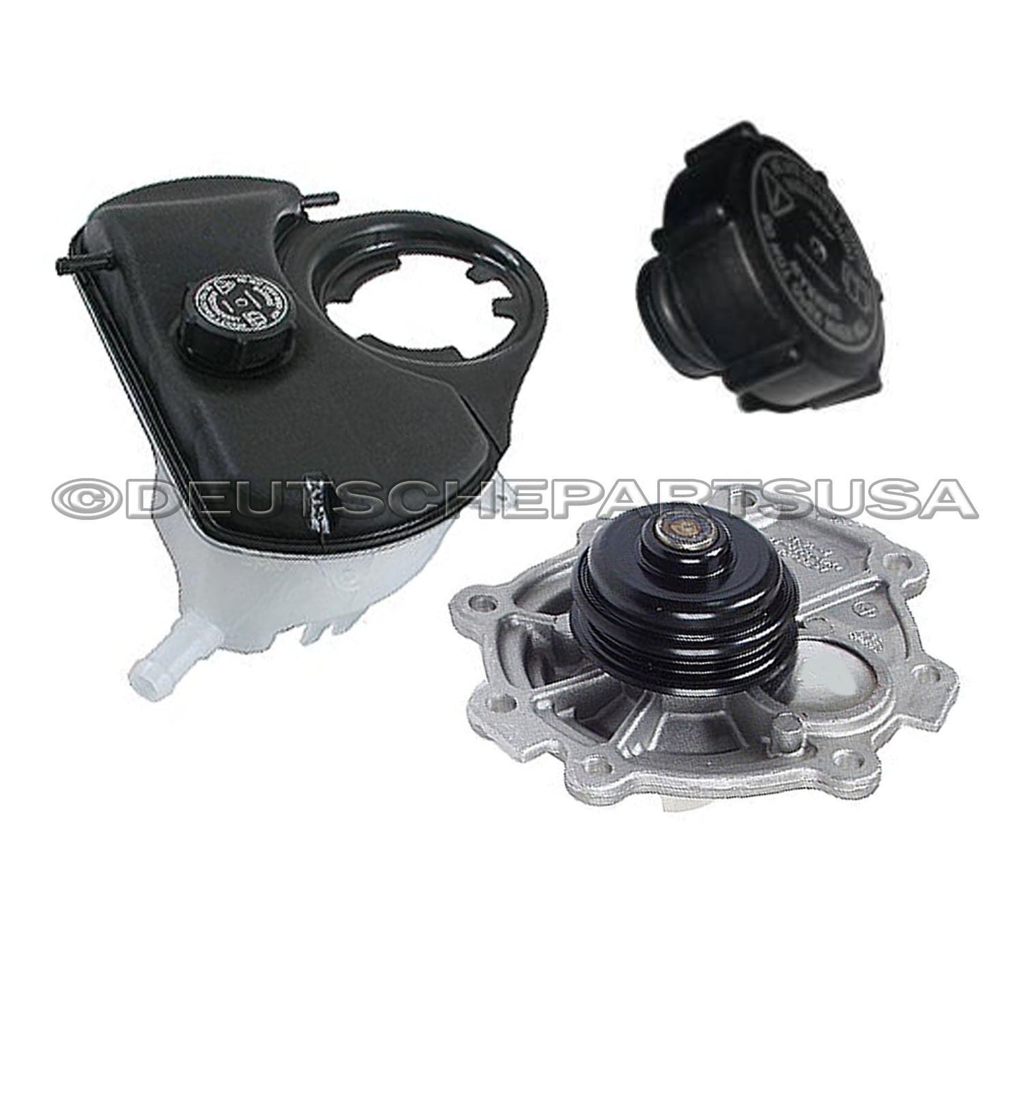 Jaguar X-Type Coolant Reservoir Expansion Tank C2S46861 + CAP + Water Pump SET 3