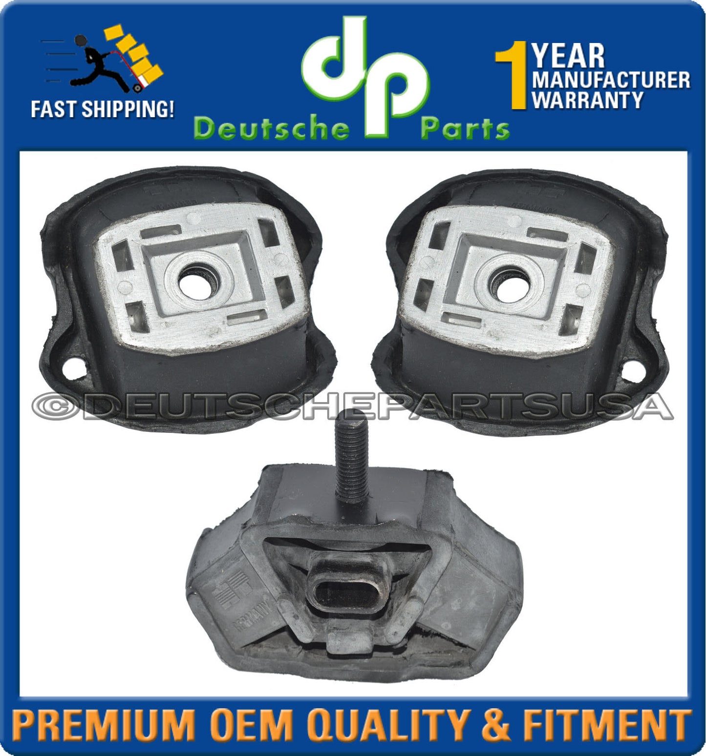 Mercedes R107 380SL 560SL Transmission Engine Motor Mount Mounts 1072412213 SET3