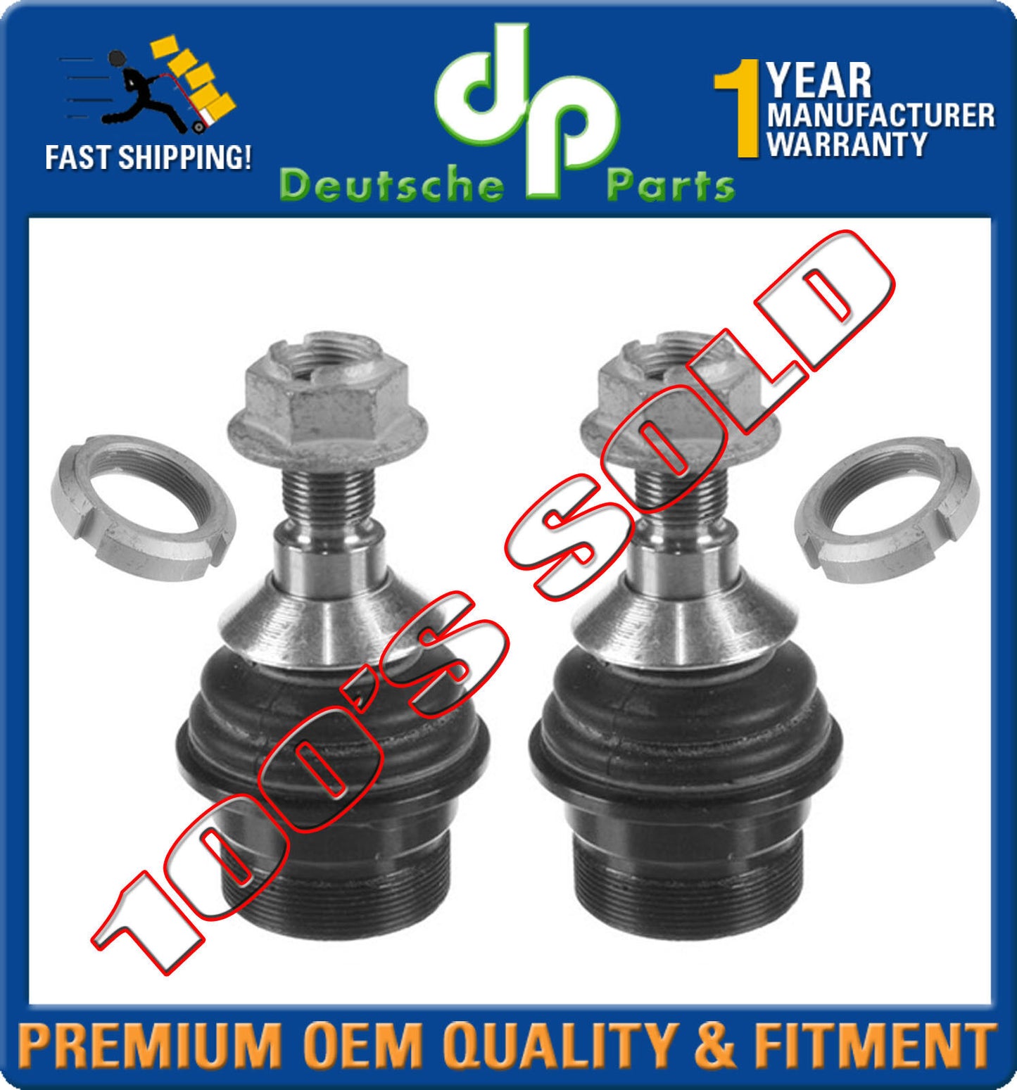 Mercedes W164 W251 ML R GL Lower Control Arm Ball Joint Joints 1643300935 Set 2