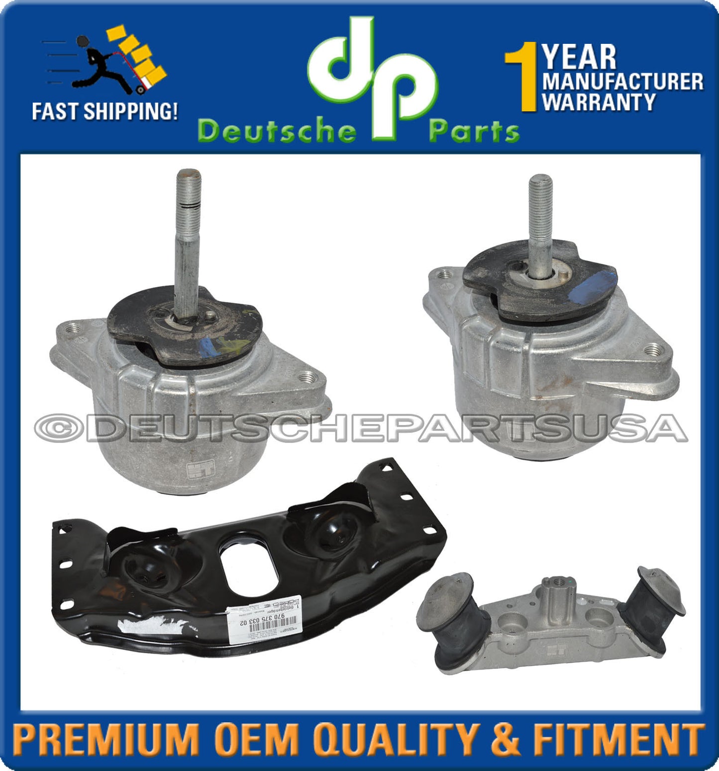 Porsche Panamera 4.8 V8 Engine Motor Mount AT Transmission Mount Carrier Set 4
