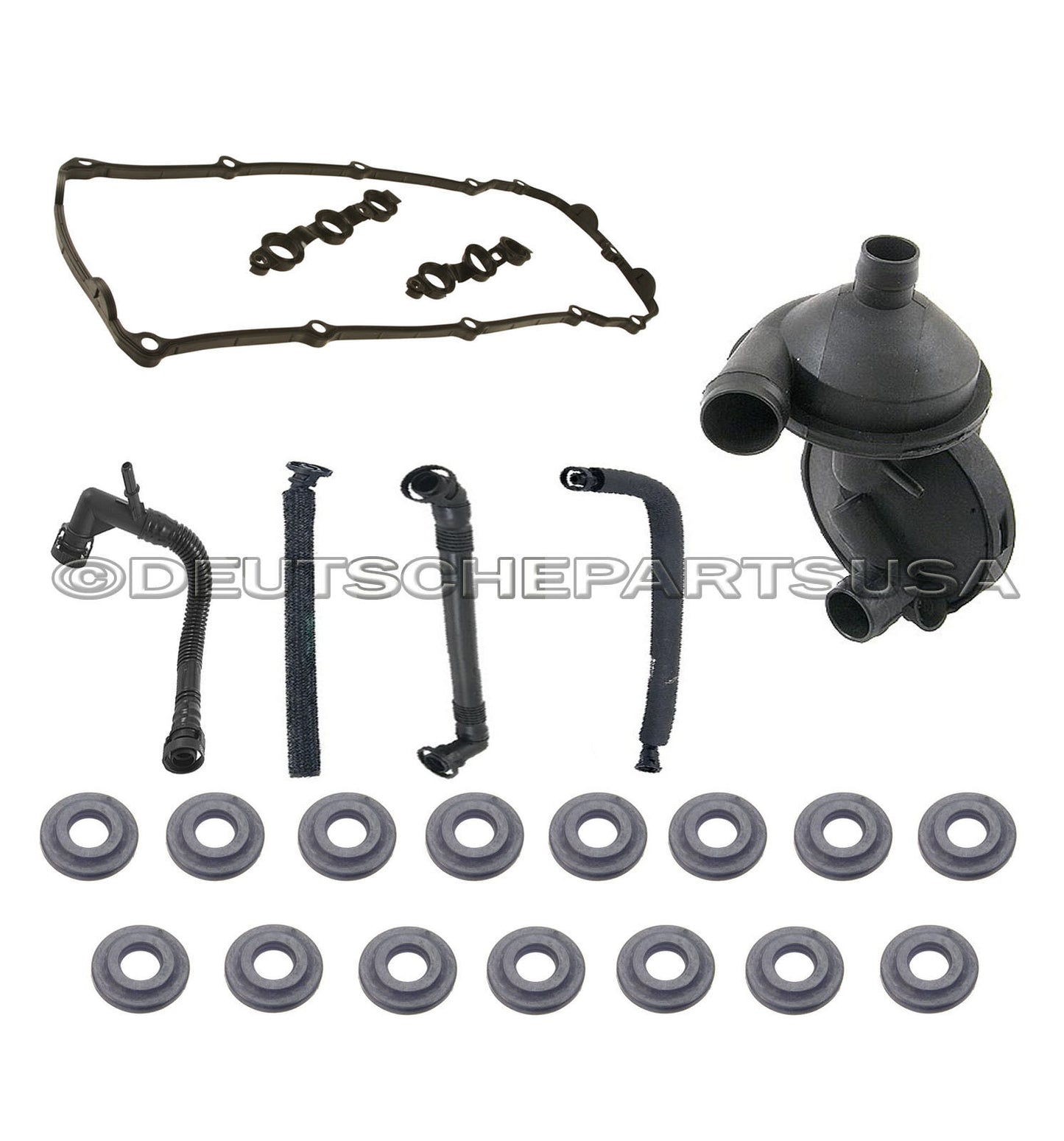 CRANKCASE VENT VALVE + BREATHER HOSE KIT VALVE COVER GASKET for BMW E46 320 325i