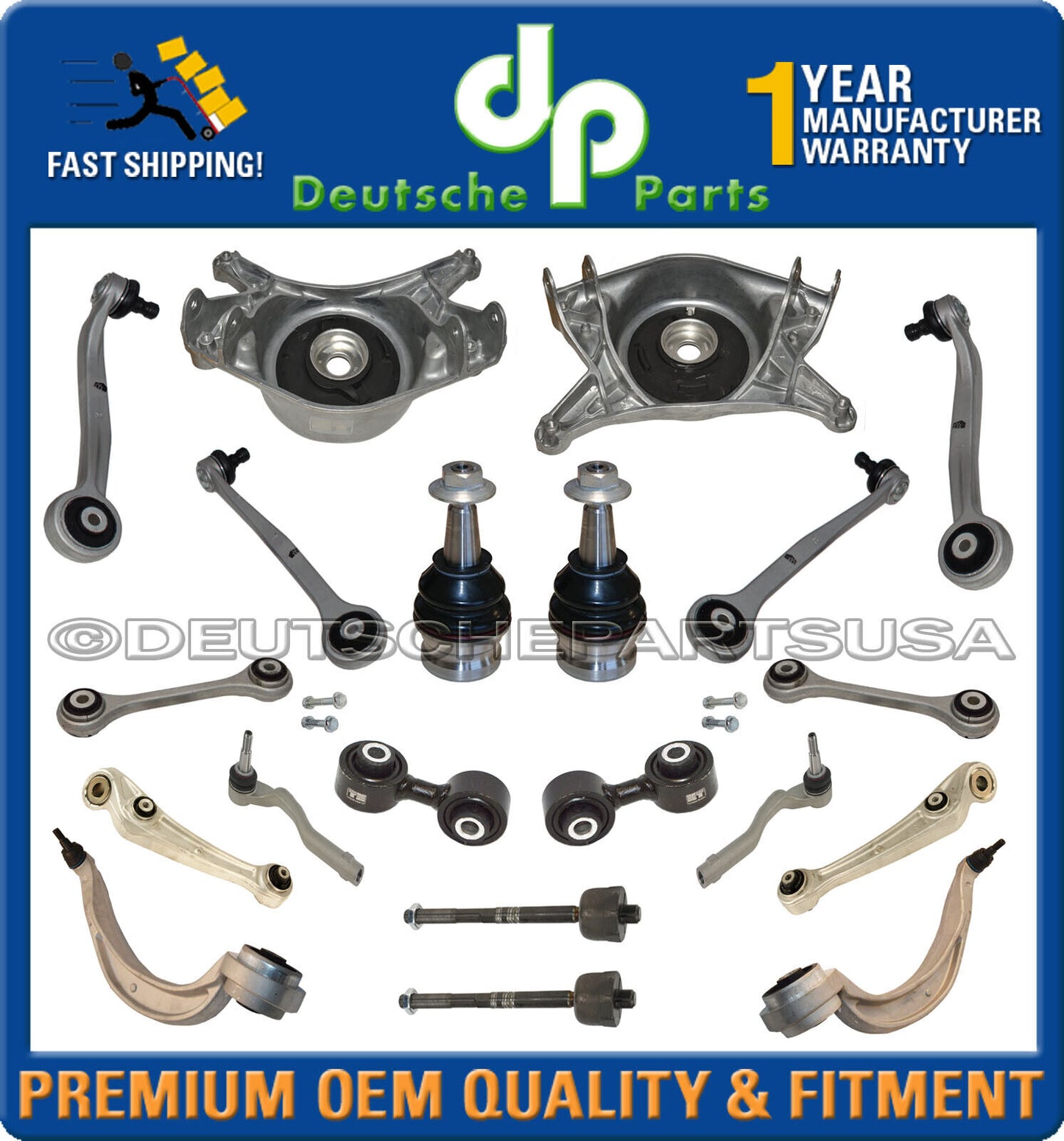Porsche Macan UPPER LOWER Control Arm Ball Joint Tie Rod Strut Suspension Kit 25