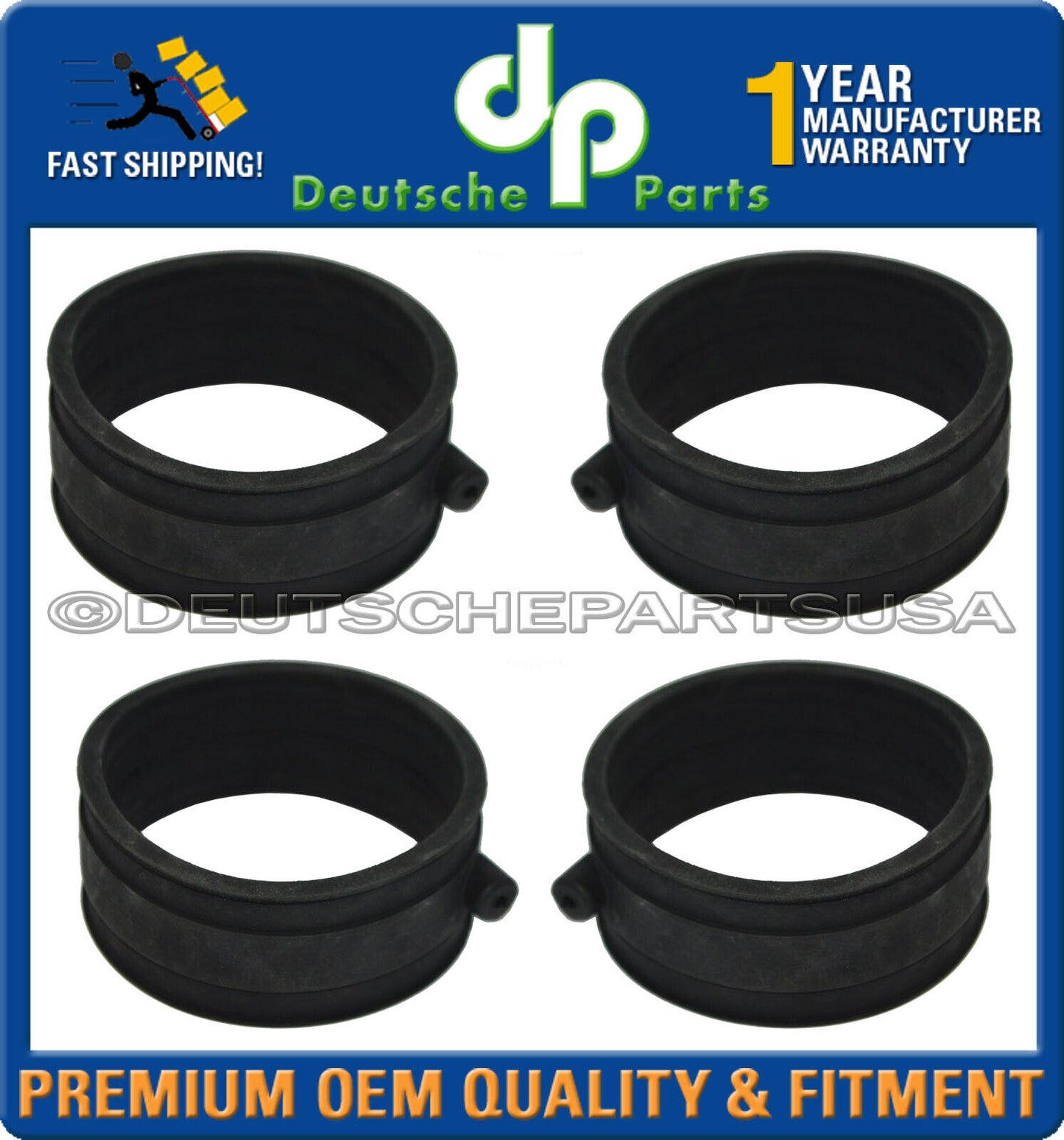 Rubber Intake Sleeve - Intake Manifold to Air Distributor For Porsche 911 Set 4