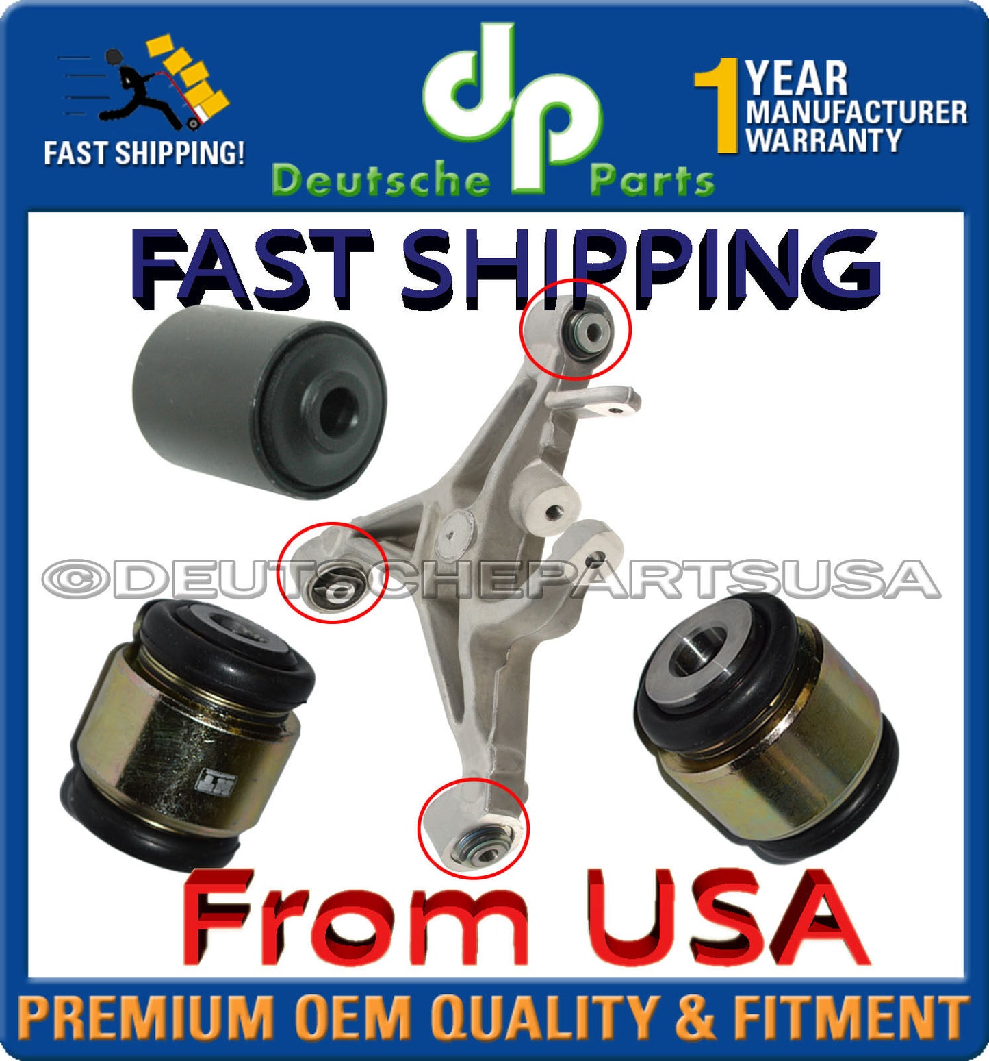 JAGUAR XJ Rear Lower Control Arm Fluid Hydrabushes BUSHING Bushings SET 3