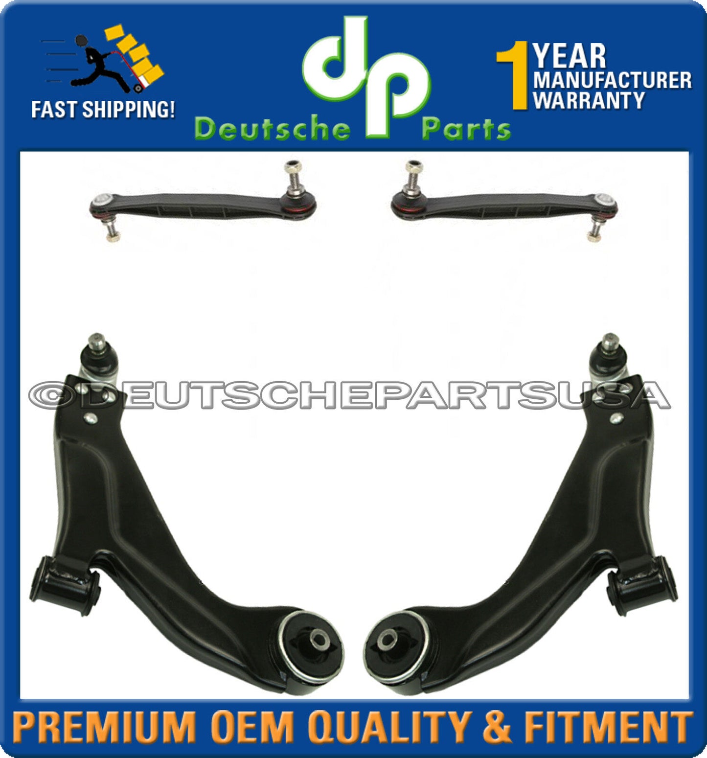 Jaguar X-Type FRONT LOWER CONTROL ARM BALL JOINT + Stabilizer Sway Bar Link 4