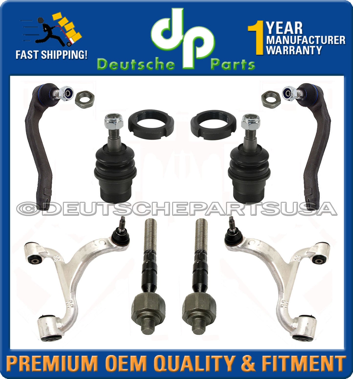 Mercedes W163 Front Control Arms Ball Joint Inner Outer Tie Rod Kit ML320 Set 8