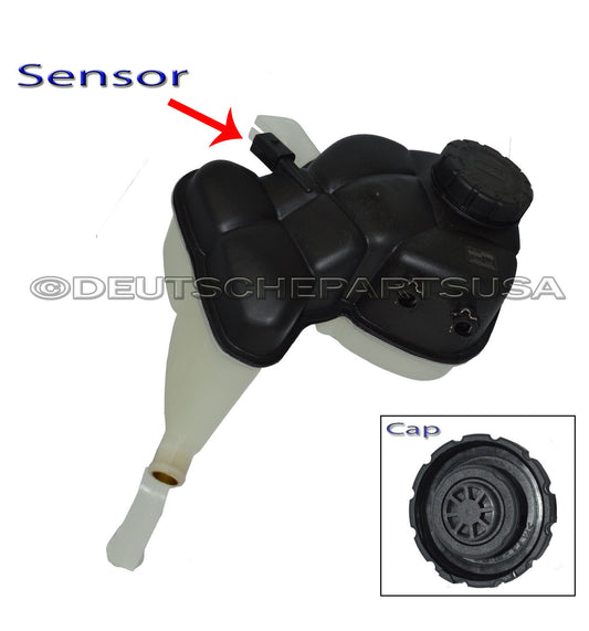 Mercedes 2215000349 Coolant Reservoir Overflow Expansion Tank + Cap + Sensor SET