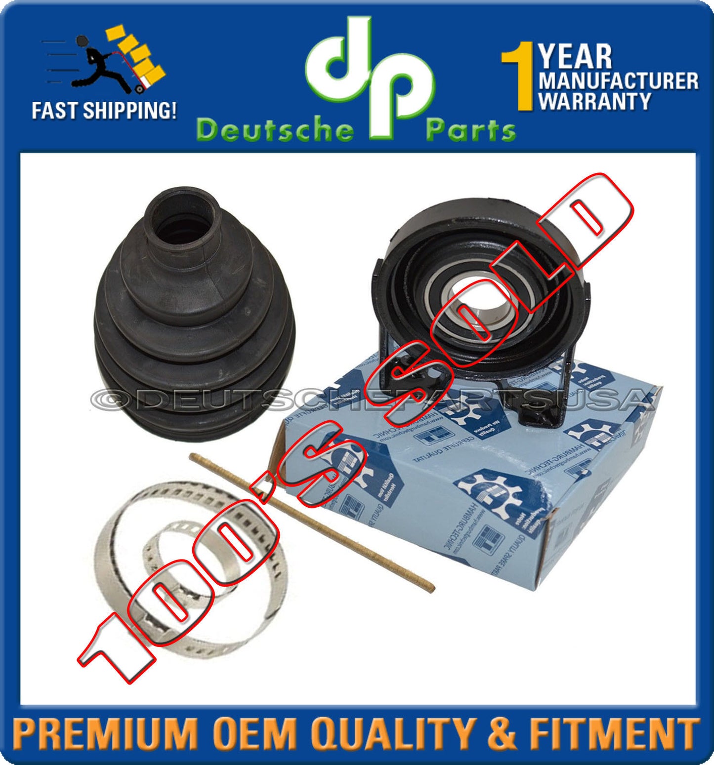 PORSCHE CAYENNE S TURBO CARDAN DRIVESHAFT CENTER SUPPORT BEARING + CV BOOT KIT 3
