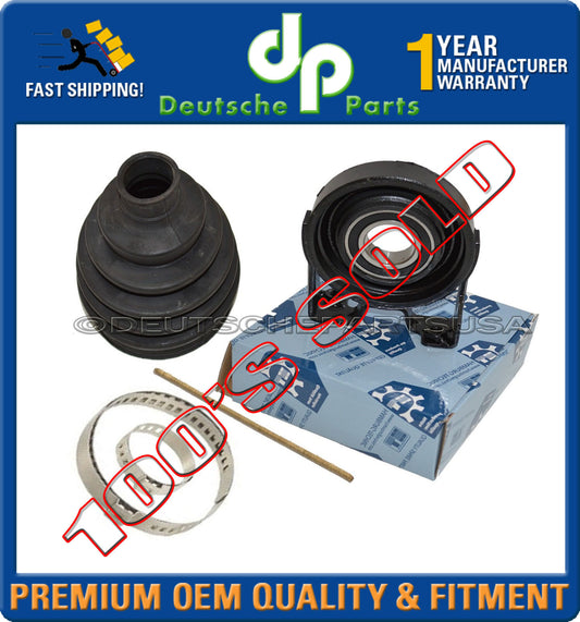 PORSCHE CAYENNE S TURBO CARDAN DRIVESHAFT CENTER SUPPORT BEARING + CV BOOT KIT 3