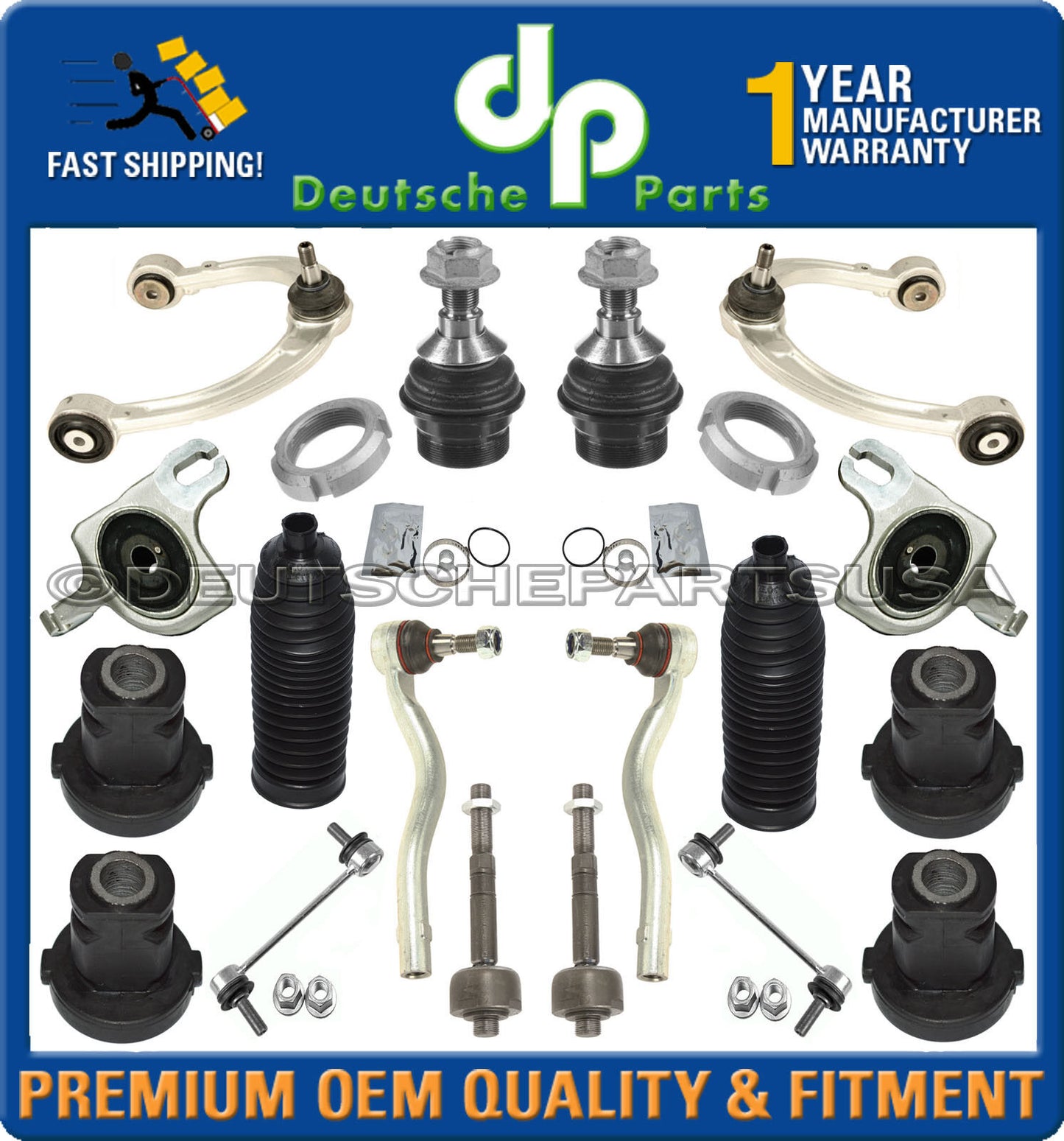 Mercedes W251 CONTROL ARM BALL JOINT STEERING RACK BUSHING SUSPENSION KIT 18 Pc