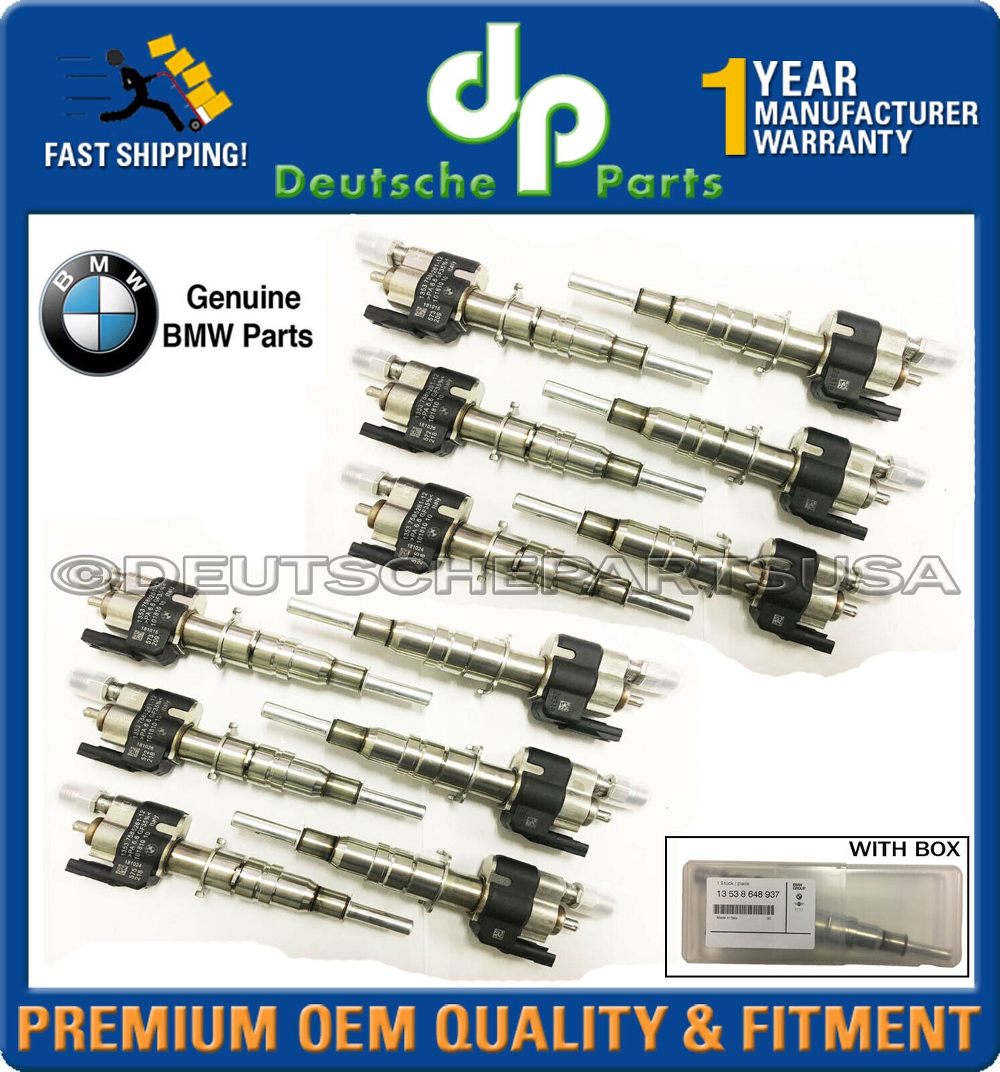 BMW 760Li 2010-2015 Fuel Injector 13 53 8 616 079 13538616079 SET of 12