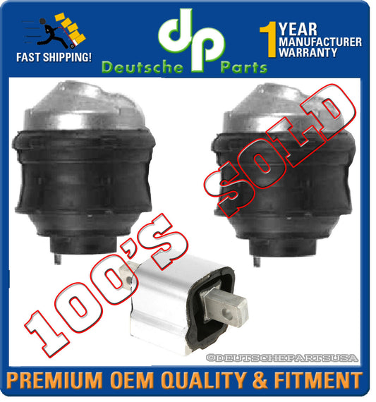 Mercedes W202 C230 SLK230 Engine Motor + Transmission Mounts LEFT + RIGHT SET 3