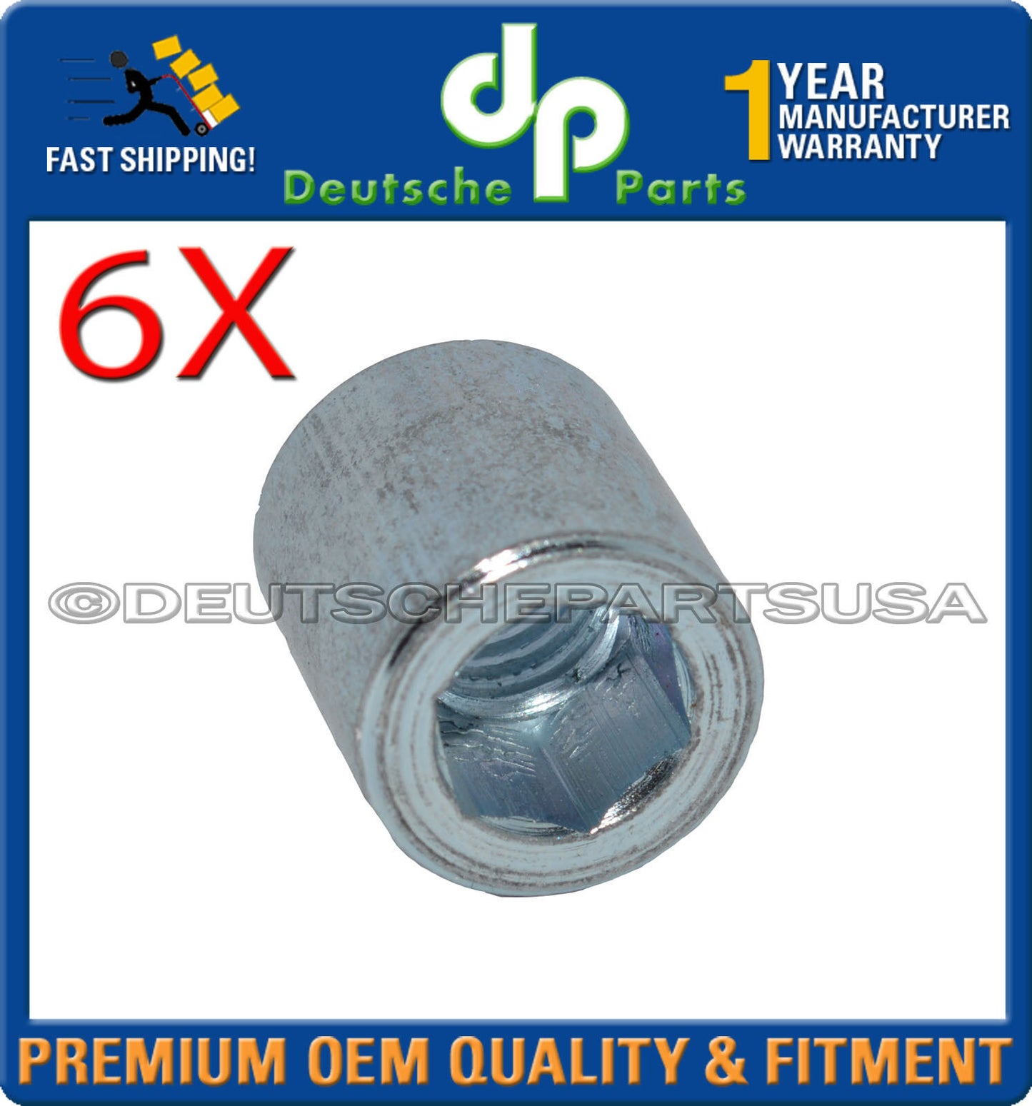 Porsche 911 914 930 Barrel Nut for Camshaft Housing 90111127100 Steel 14mm Set 6
