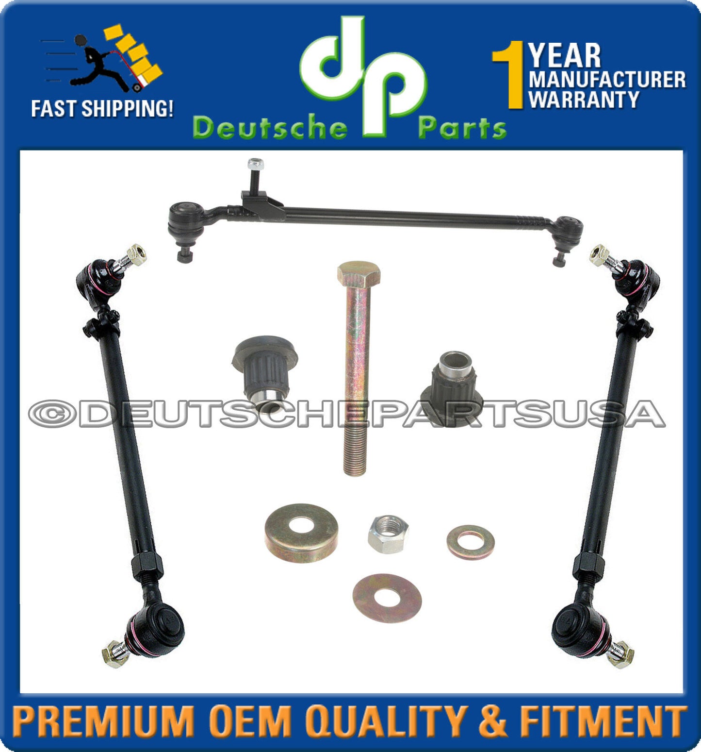 MERCEDES 190D 190E Center Drag Link Tie Rod Rods Set Idler Arm Repair Kit